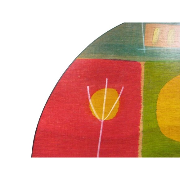 Kakadu Hand Painted Half Circle Wood Wall Art Signed 20 x11 in Design Decor READ - Picture 6 of 12